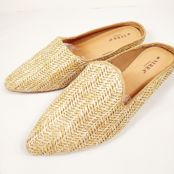 Serra Shoes - Serra rattan straw slide on shoes